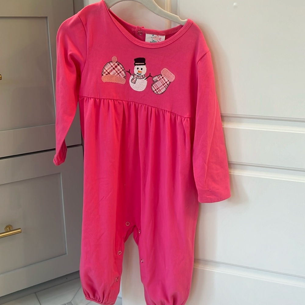 Stitchy Fish Pink Snowman Jumper 2T Never Worn